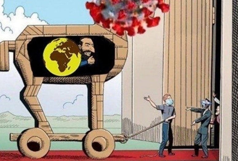 the coronavirus is presented as a trojan horse